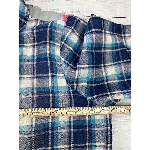 Soft Surroundings Medium Button Down Plaid & Embroidered Serena Boho Floral Top - Picture 10 of 15